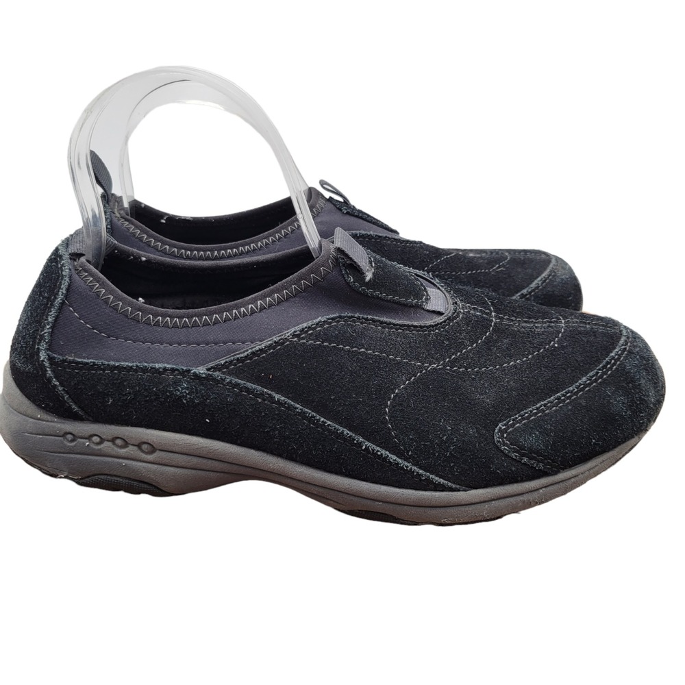 Earth Spirit Shoes‎ Womens Size 10 M Black Suede Flats Slip On Comfort